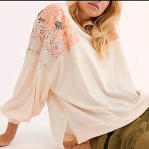 We The Free NWT Feelin’ It Alabaster Combo Paisley Patchwork Top Size Small